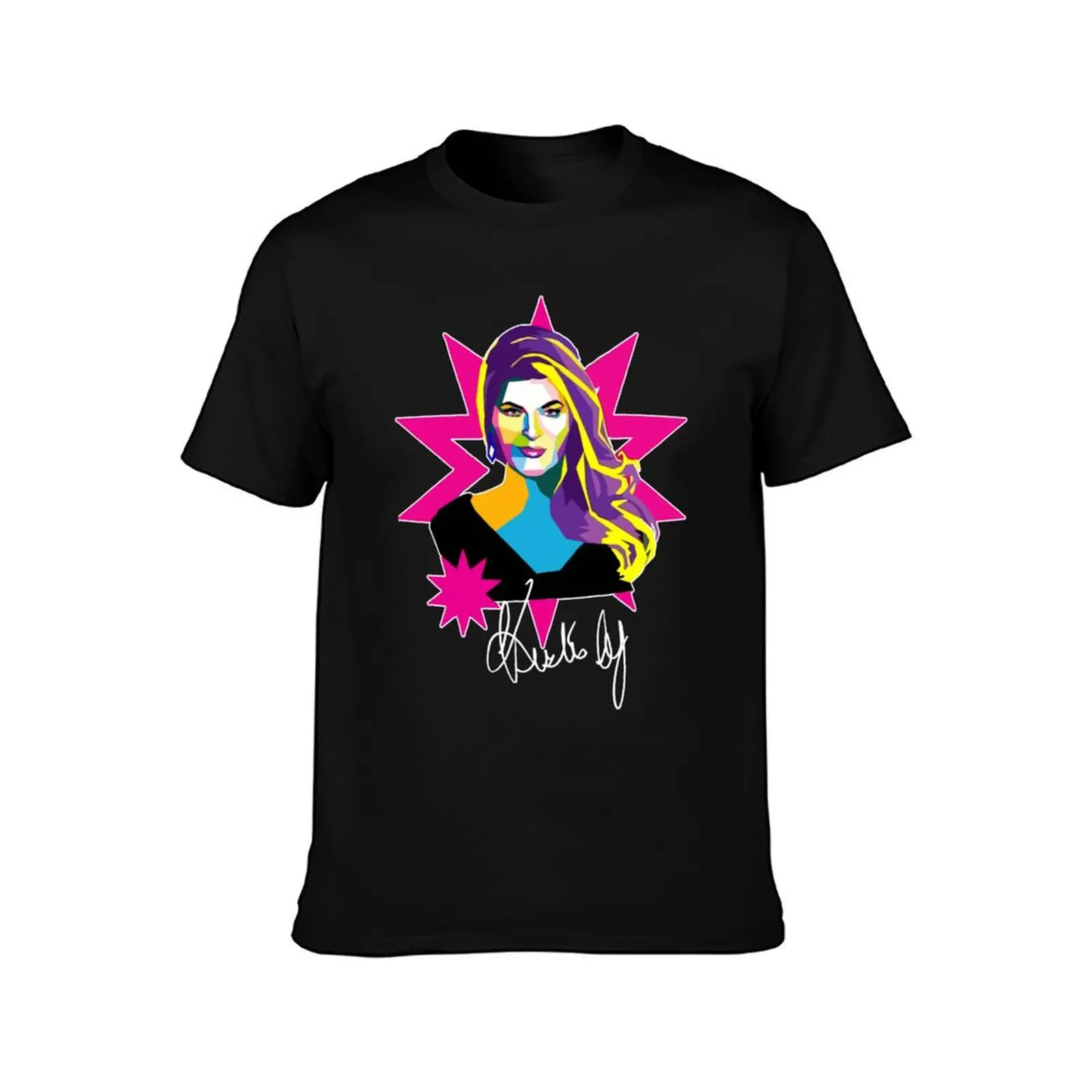 Kirstie Alley R.I.P Vintage Retro Signature Actress Legend Art T-Shirt Summer Casual Cotton Tee Oversized Streetwear Tops