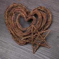 10-30CM Hot Wedding Wreaths Christmas Decor Xmas Party Decorations Round/Heart  Shape Sepak Takraw Wreath Wicker Rattan Garland