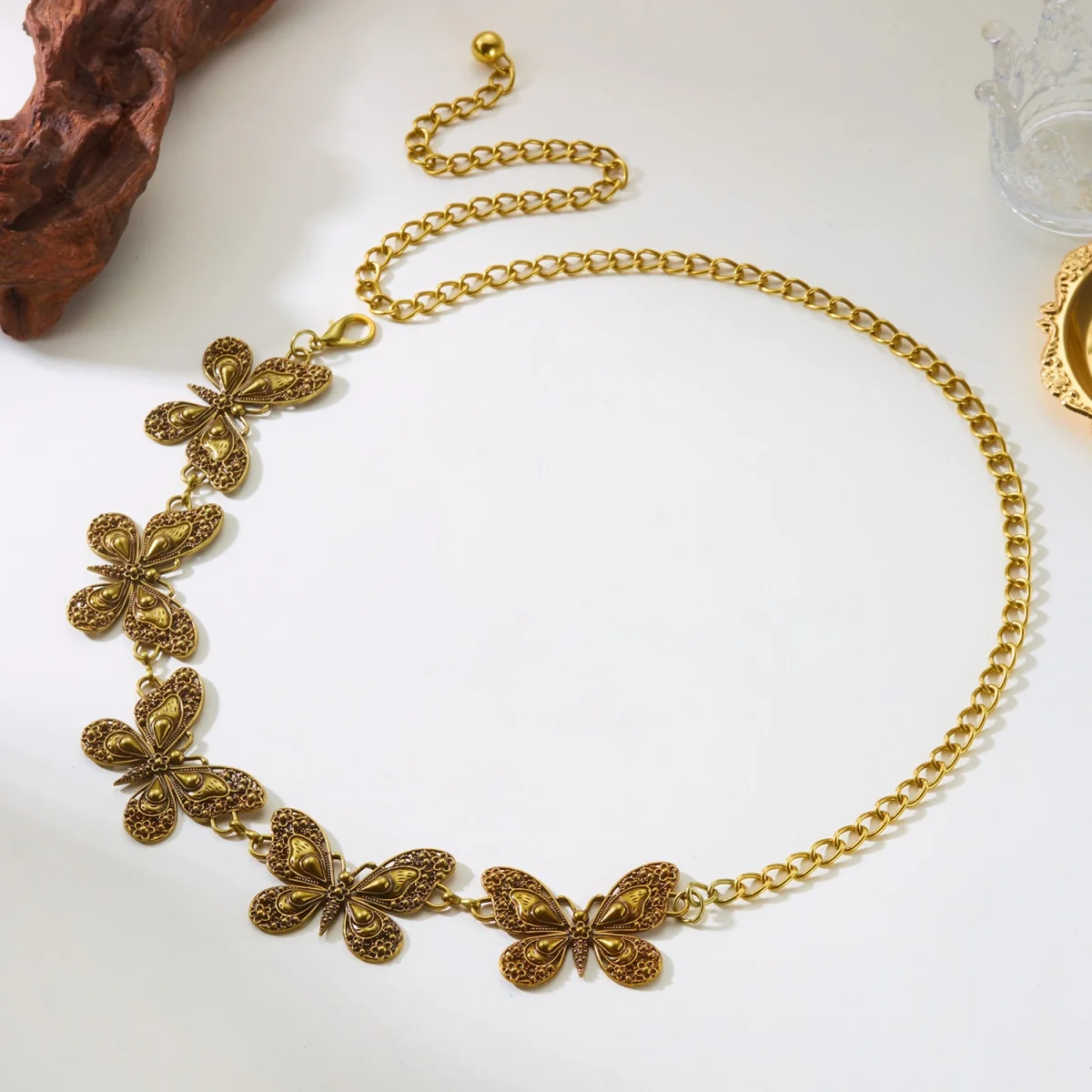 البوهيمي مبالغ فيها كريستال فراشة ديزي زهرة الخصر سلسلة للنساء الرجال Vintage تقليد اللؤلؤ الحيوان الشرير مجوهرات للجسم