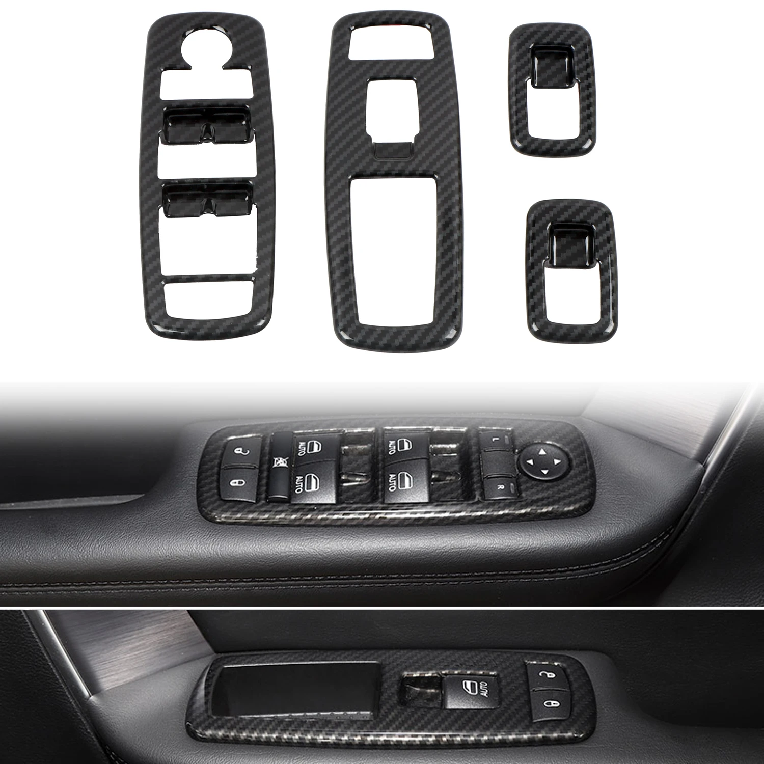 Only Fit LHD! Car Styling For Dodge Durango 2010-2020 ABS Carbon Fiber Printed Interior Accessories Molding Cover Trim 9pcs