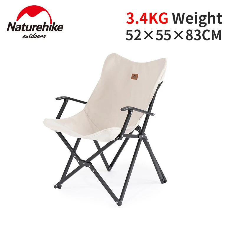 Naturehike Ultralight Moon Chair Aluminium Alloy Portable Outdoor Foldable Camping Picnic Handrail Backrest Fishing Beach Chair