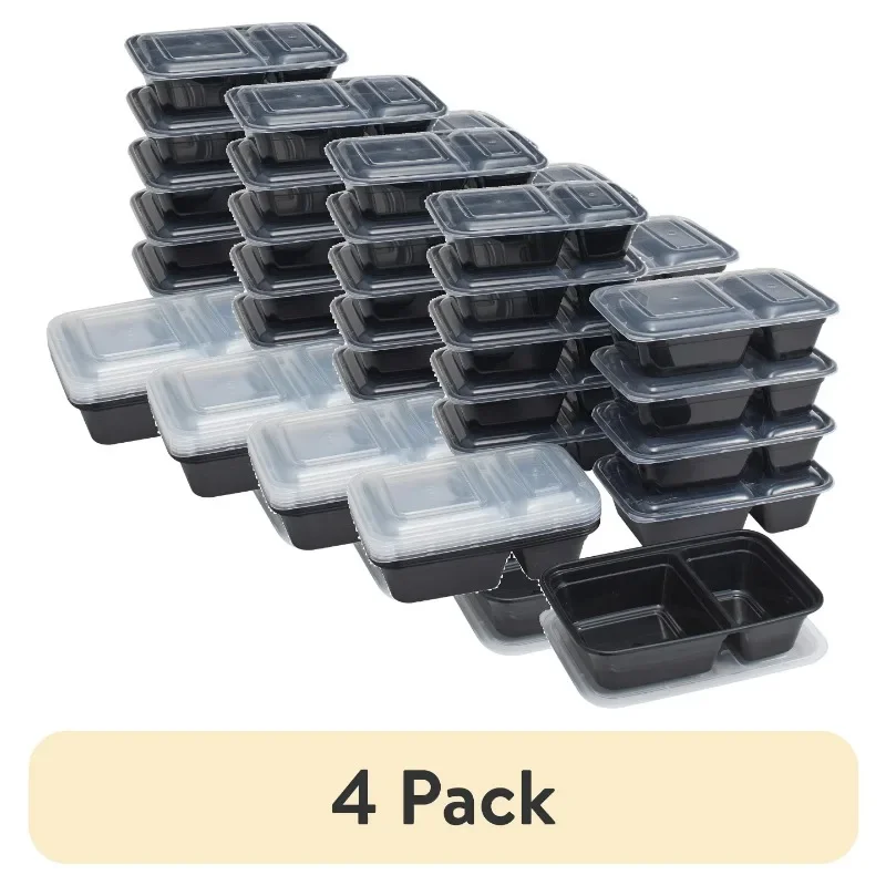 

(4 pack) 15 Pack 2 Compartment Meal Prep Food Storage Containers
