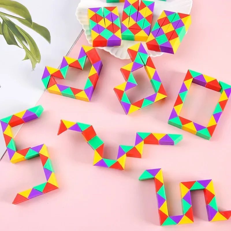 1pcs Mini Colorful Folding Magic Ruler Toys Puzzle Antistress Cube Educational Toy Transformable Cube Kids Birthday Party Favors