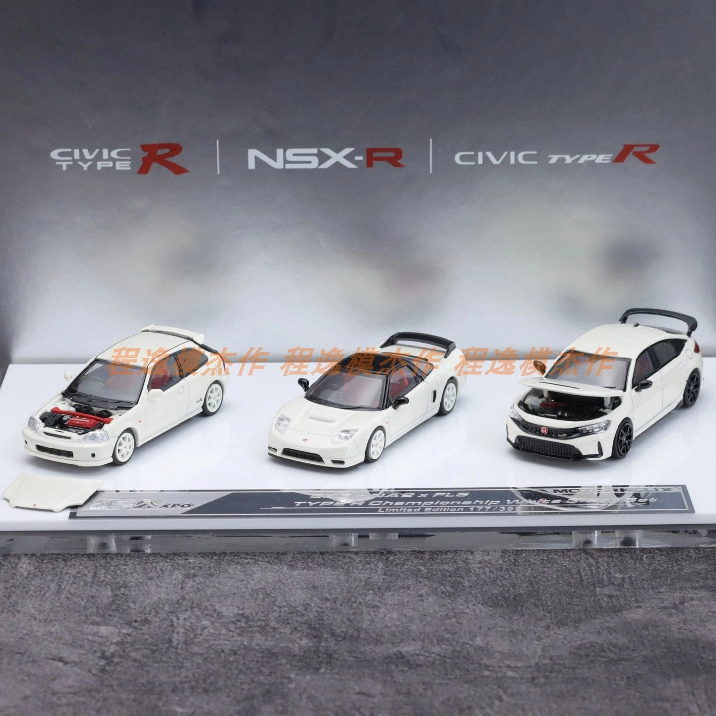 

MH 1:64 NSX FL5 EK9 Набор из трех автомобилей JDM Моделирование ограниченной серии Статическая модель автомобиля из сплава металла Игрушка в подарок
