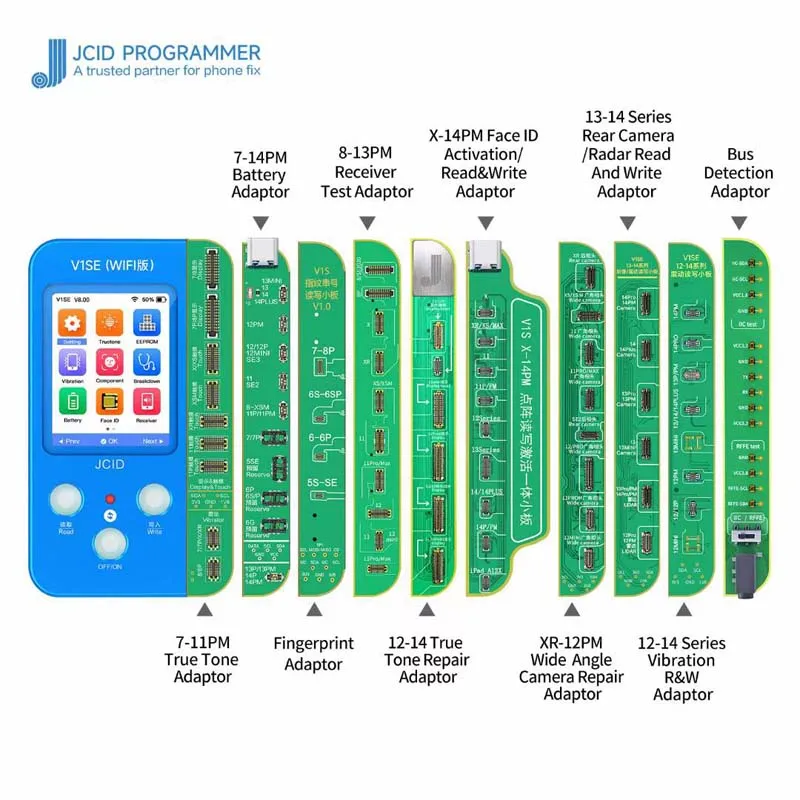 JC V1SE Phone Code Reading Programmer for Phone 7-14 Series Battery Fingerprint SN Reading Tool Testing Repair Board