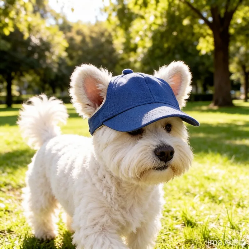

Pet Dog Summer Sport Outdoor Photo Sunshade Hat Exposed Ear Design Baseball Cap Adjustable Casual Design for Corgi Small Dogs