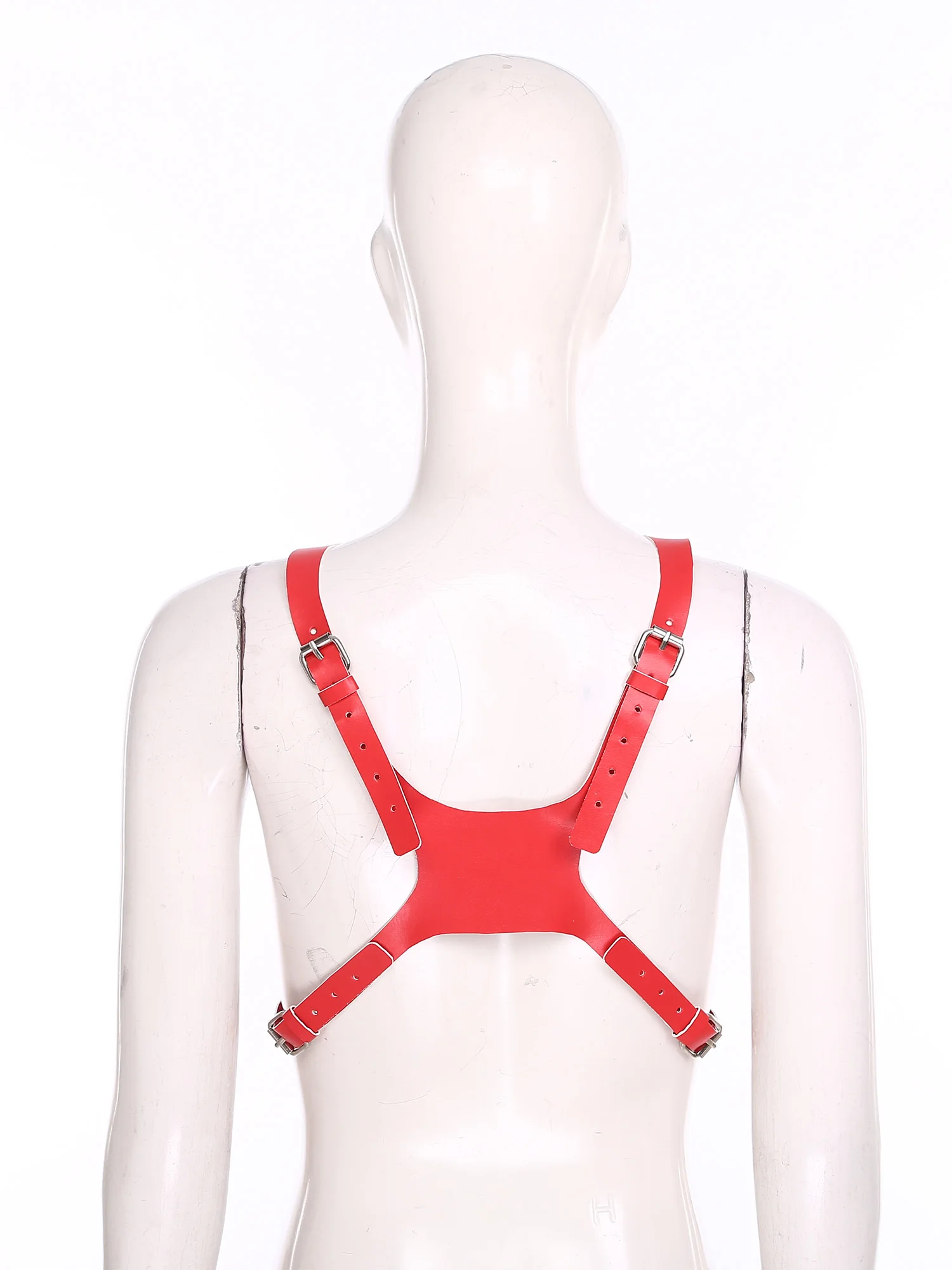 

Women Patent Leather Chest Harness Accessory Top Cover Adjustable Straps Crop Top for Nightclub Rave Party Dance Accessory Tops