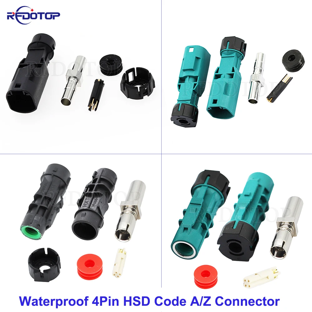 

1Pcs Waterproof HSD LVDS 4 Pin Connector Code A/Z Male/Female Connector Assembly for 4-Core HSD LVDS Cable