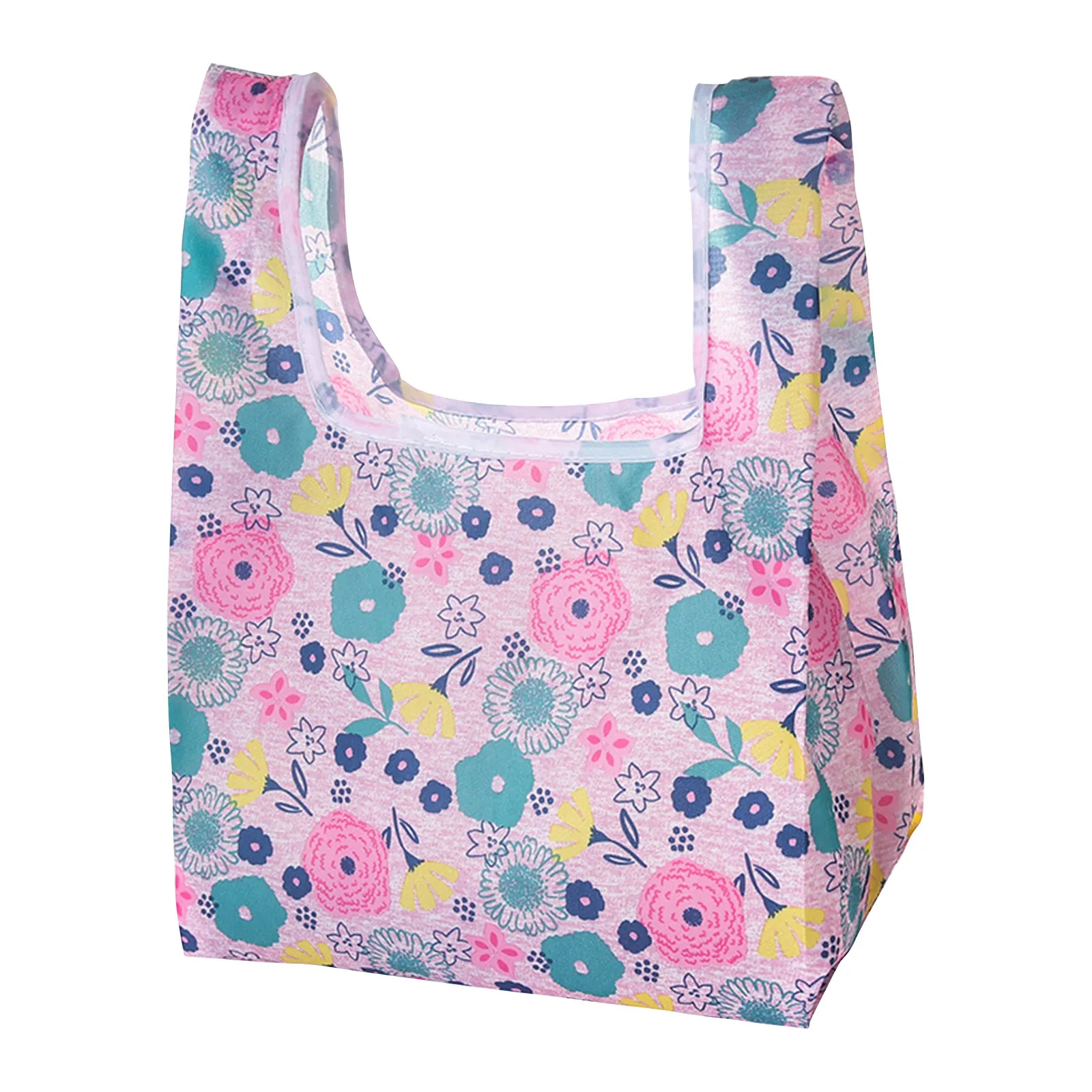 ดอกไม้ขนาดใหญ่ล้างทําความสะอาดได้กระเป๋าช้อปปิ้งกระเป๋าช้อปปิ้งพับได้ถุงช้อปปิ้งนํากลับมาใช้ใหม่ Tote Travel Eco Storage กระเป๋าถือ