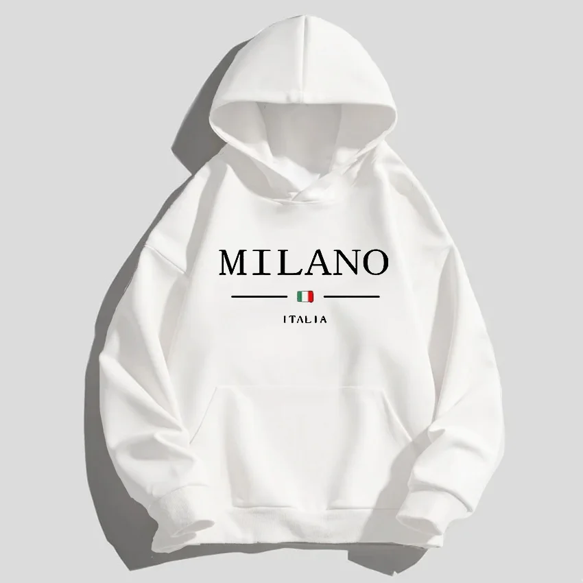 New Autumn Winter Women's Street Fashion Sweatshirts Milano Letter Casual Sweatshirts Versatile Trendy Harajuku Y2K Hoodies