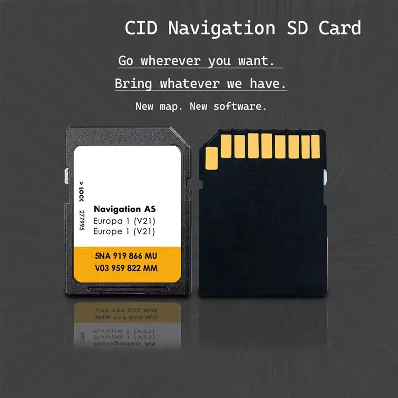 QWE-5X NEW For VW Discover Media Navigation Card AS V21 Map UK Europe 2025 Sat Nav SD Card 32GB Navigation Card