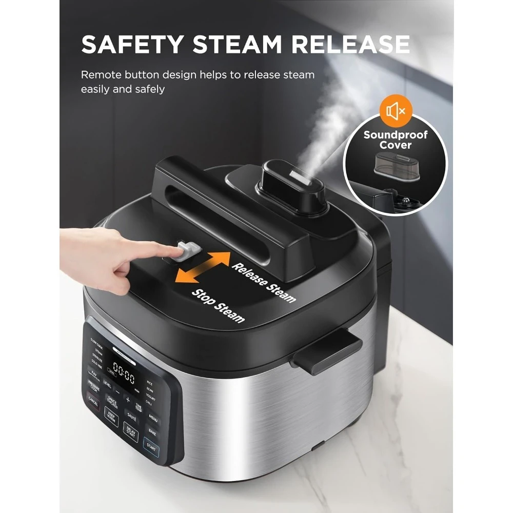 طنجرة ضغط كهربائية شعبية 12 في 1، 6.5 كوارت، 12 إعدادًا مسبقًا، طباخ بطيء قابل للبرمجة متعدد الوظائف، طنجرة أرز-جديد #5