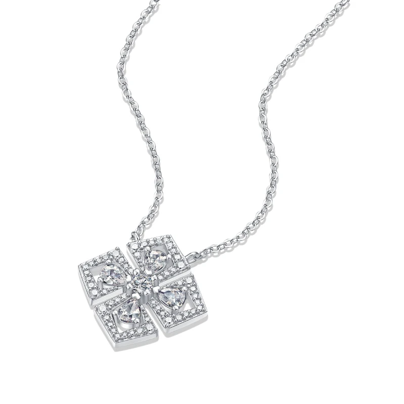 D Color Moissanite Diamond S925 Sterling Silver Pendant Accented Necklace for Women Free Shipping