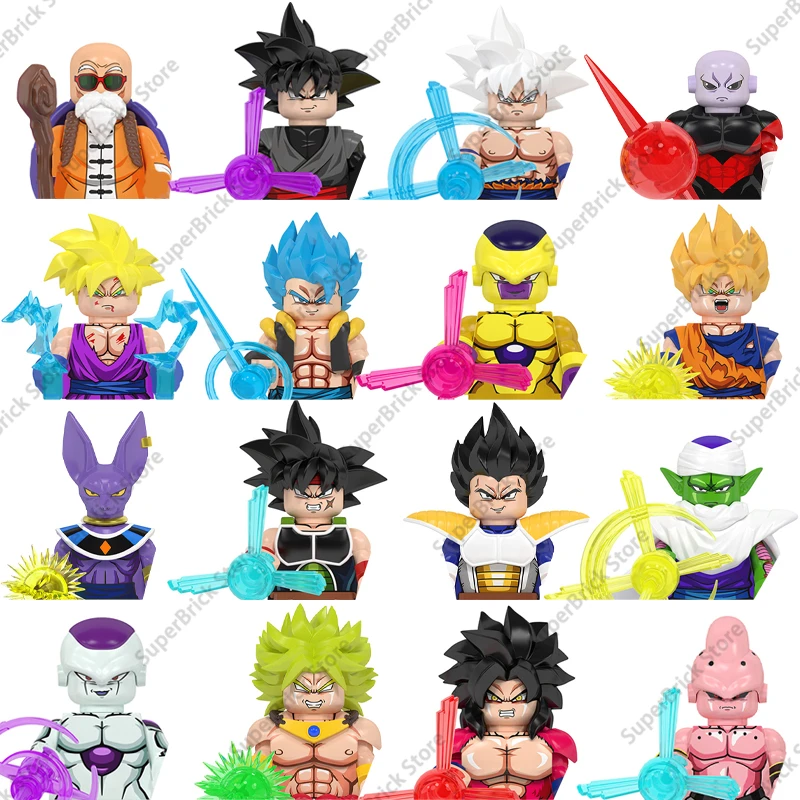 WM2677 2678 Cartoon Dragon Ball Mini Action Figure Doll Building Blocks Anime Characters Goku Super Saiya Birusu Model Toy Gifts