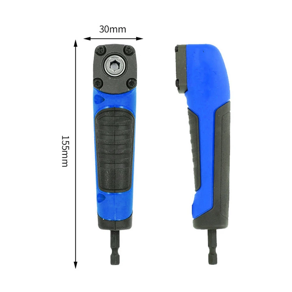 90° Right Angle Extension Driver Drilling Shank Screwdriver 1/4 inch Hex Wrench Drill Bit Magnetic Socket Holder Power Tool