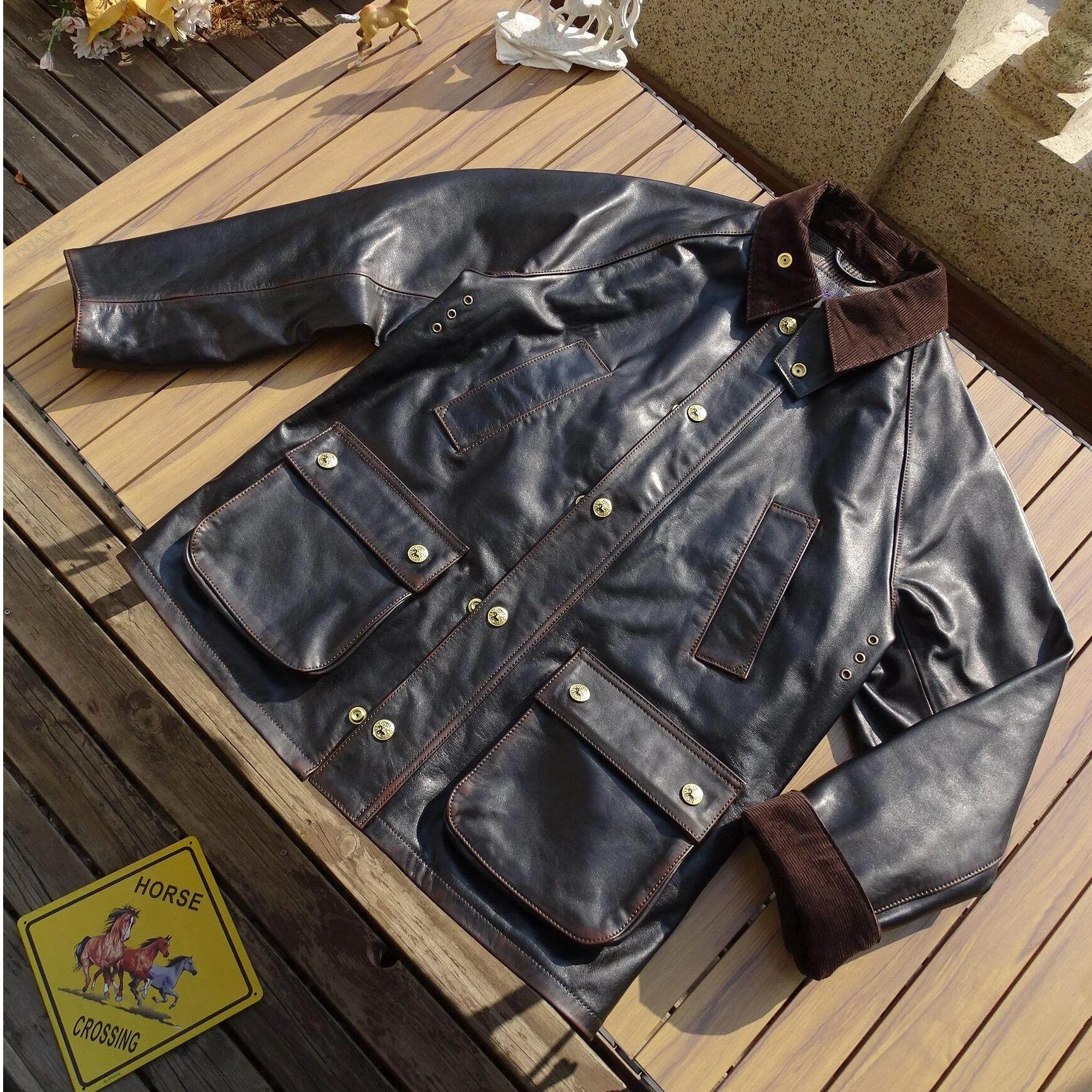 

Высококачественные британские охотничьи куртки из мягкой конской кожи с эффектом выцветания, американские ретро-тренчи средней длины для мужчин и женщин