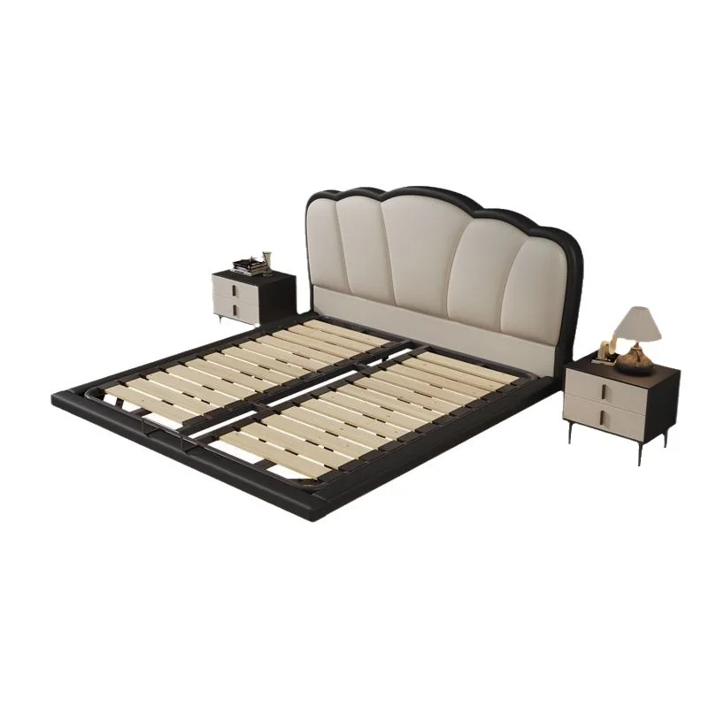 

Cream wind suspension bed, cloud puff bed, modern simplicity, light luxury soft bag