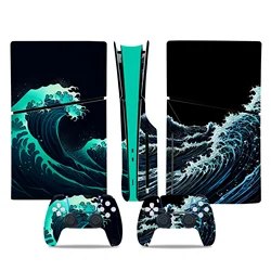 Great Wave PS5 Slim Disc Skin Sticker Decal Cover for Console and 2 Controllers New PS5 Slim Disc Skin Sticker Vinyl