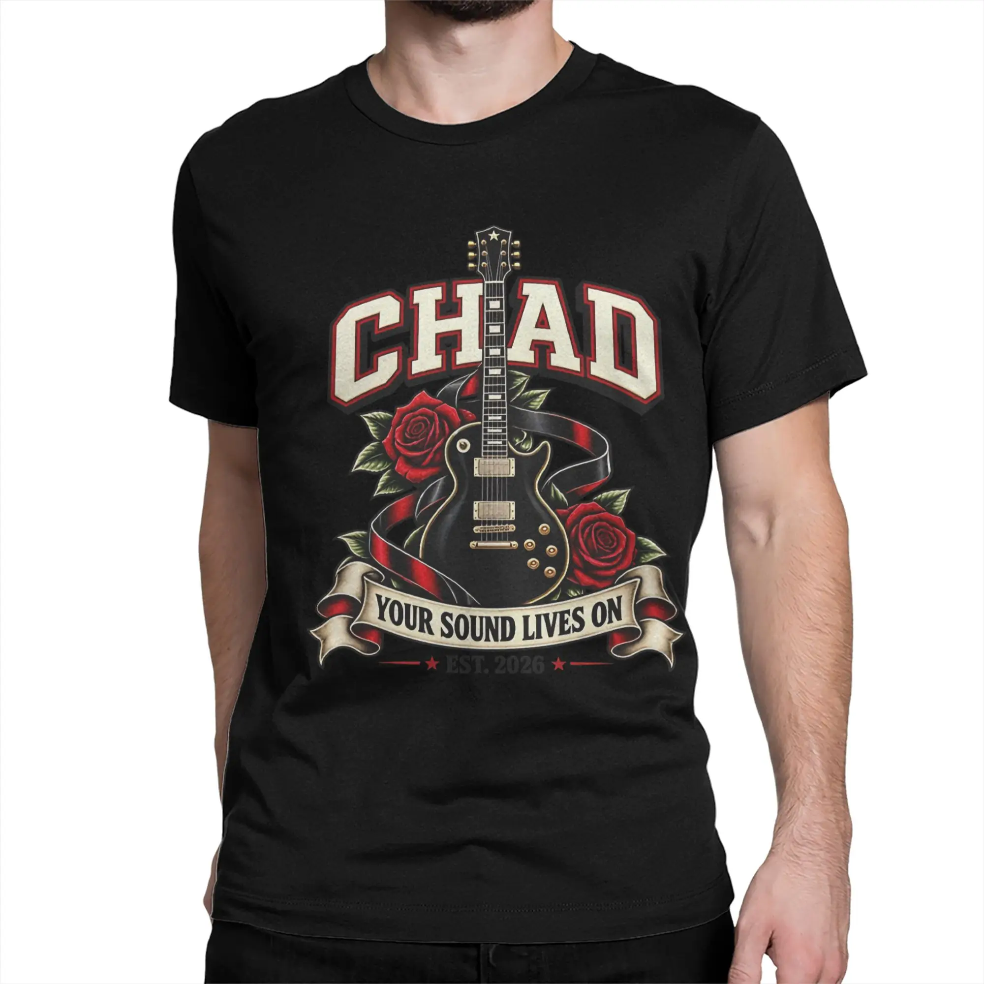 Funny Rip Chad Gilbert Guitarist T-Shirt for Men Women Round Neck Cotton T Shirts  Short Sleeve Tees Unique Clothing