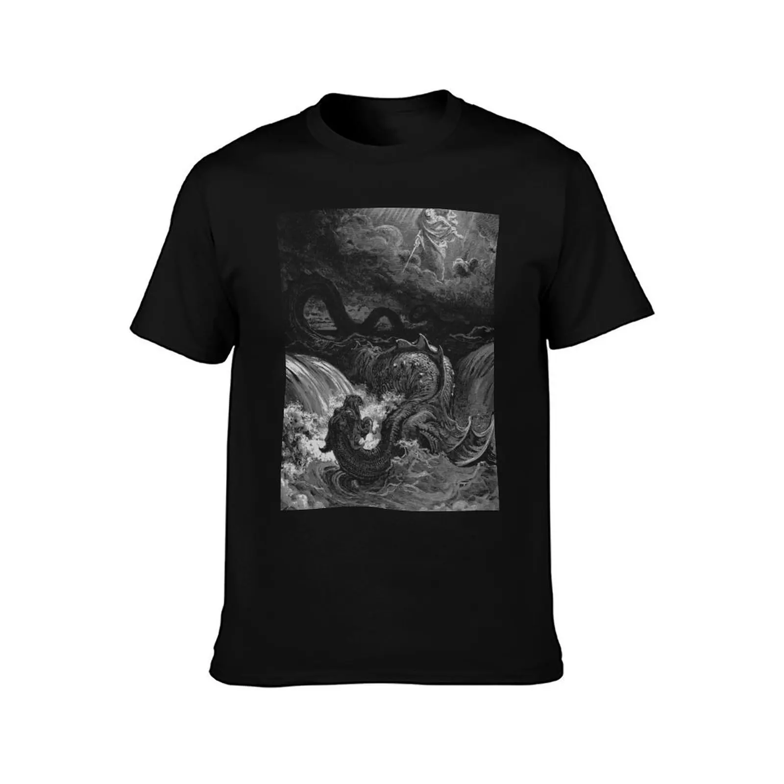 LEVIATHAN-Gustave Dorè T-Shirt, Summer Casual Cotton Tee, Oversized Streetwear Tops, Vintage Graphic Print, Unisex Men Women