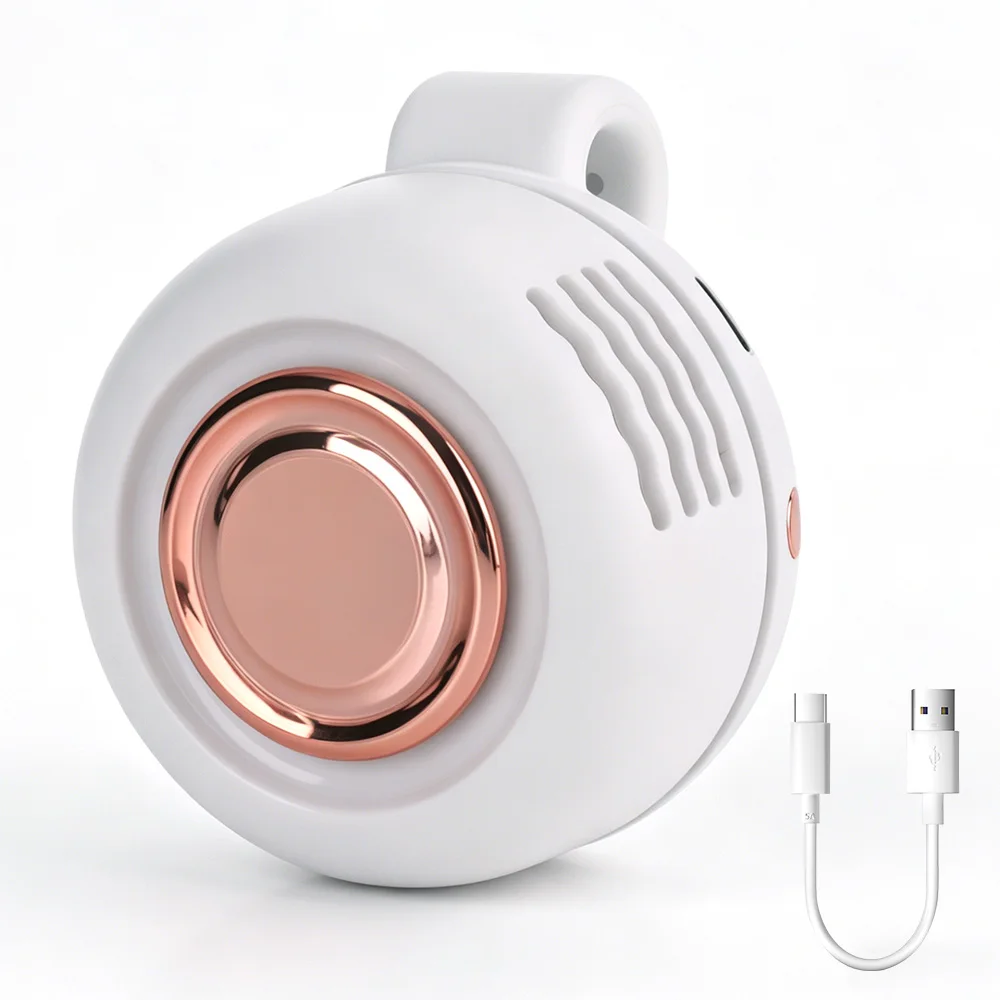 

Summer Portable Mini Clip Fan Silent 1000 mAh USB Rechargeable Cooling Fan 3 Speed Whirlwind Leafless Fan Hanging Neck Waist Fan
