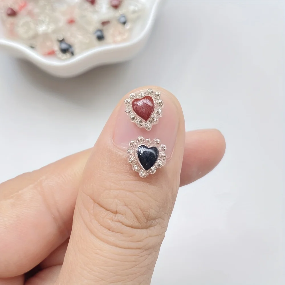 50pcs Mini Sparkling Ruby Nail Art Set Odorless Suitable for DIY Wedding Scrapbooking Crafts Mobile Phone Case Hairpin Accessory