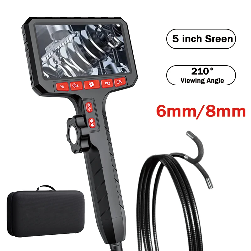 

5Inch Borescope, Two-Way Rotary 360° industrial 8.5/6.2mm camera for Automotive Repair, Plumbing Inspection