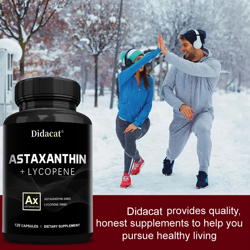 Astaxantina natural de 24 mg, un potente antioxidante, apoya la salud cardiovascular, la salud de las articulaciones y mejora la inmunidad