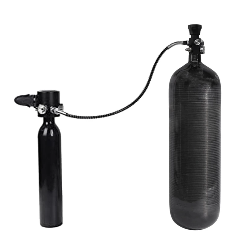 HPAT M18X1.5 Fill Refill Station Tank Charging Valve Dual Gauge Tank Dual Gauge Charging Valve With 50Cm High Pressure Hose