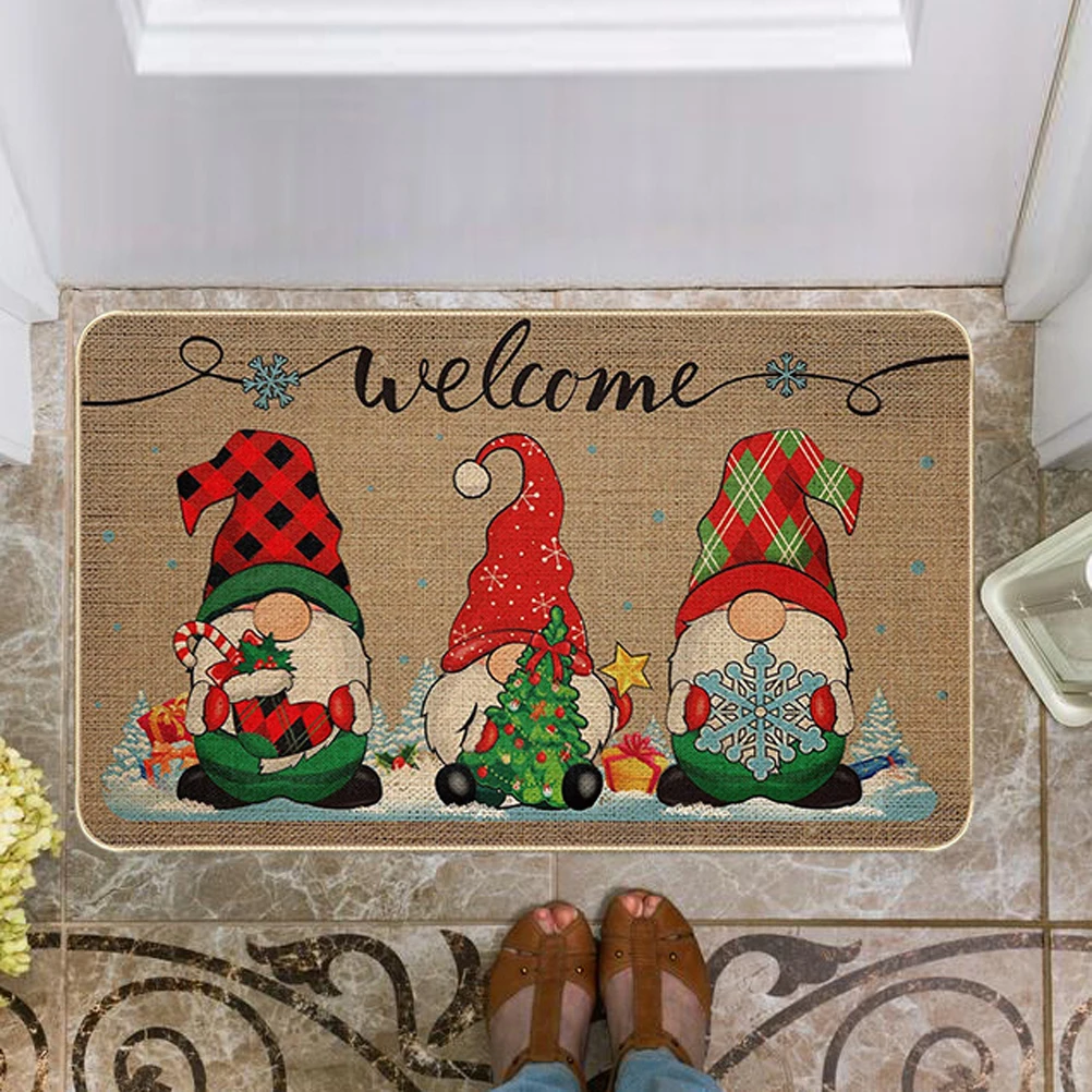 Christmas Letter Cartoon Pattern Floor Mat Christmas Home Decoration