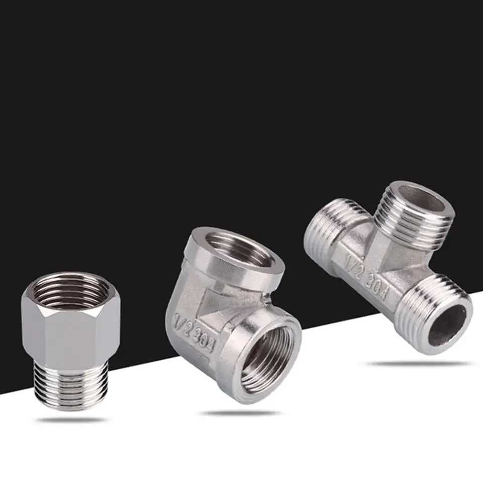 Stainless Steel BSP Thread Fittings Set Includes Reducing Elbow Tee Coupler and Butt Joint for High Pressure Plumbing Systems Up