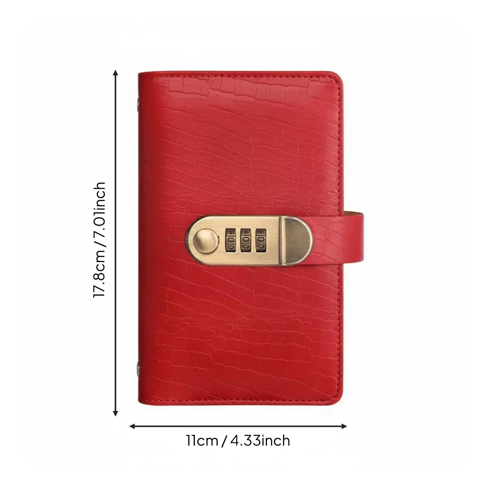 Combination Lock Cash Storage Binder Large Capacity Savings Organizer for Money Management Red