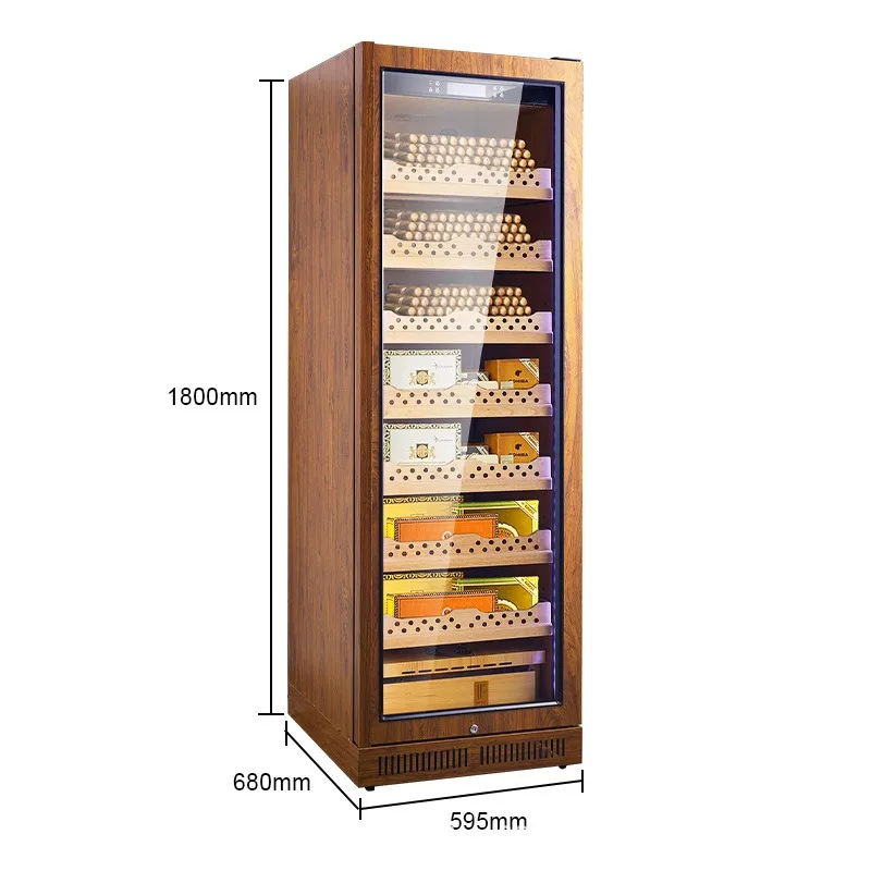 Medium and large high-end constant temperature and humidity cigar cabinet air-cooled cedar wood liner moisturizer