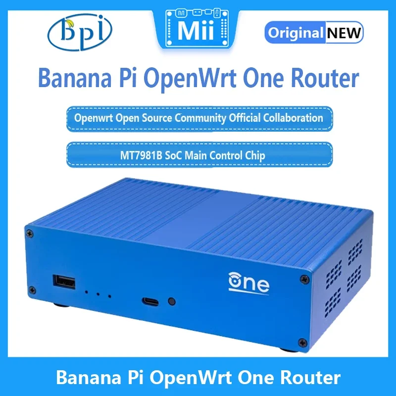 Banana Pi OpenWrt One Router Board MT7981B Board Dual-band WiFI 6 Via MT7976C 2.5GbE RJ45 Port