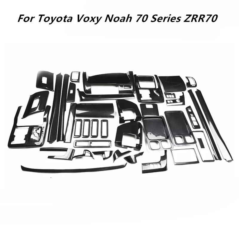 For Toyota Voxy Noah 70 Series ZRR70 Accessories Steering Wheel Windows Control Panel Outlet Carbon Fiber Style Car Stickers ABS