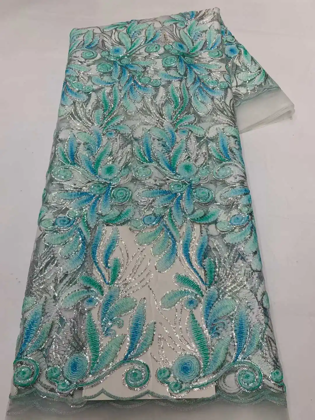 Tecido de renda de tule com lantejoulas africanas 2025 renda de alta qualidade tecido de renda francês lindo nigeriano para casamento feminino 5 jardas