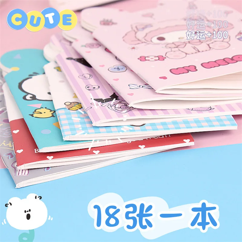 20pcs/Set Mixed Cartoon Sanrio Characters Mini Notebook Multi-Style Mixing Melody Hello Kitty Kindergarten Small Gift