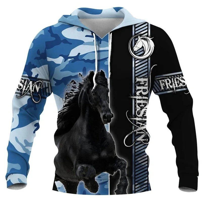 Vintage Tier Pferd 3D Gedruckt Hoodie Für Männer Kleidung Ross Neu In Hoodies & Sweatshirts Casual Streetwear Pullover Hoody
