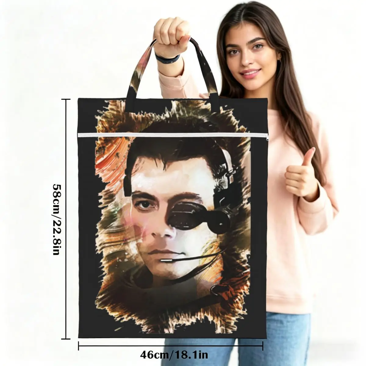 Universal Soldier Jean Claude Van Damme Travel Laundry Bag Waterproof Reusable Dirty Clothes Pouch Gym Vacation Washing Basket