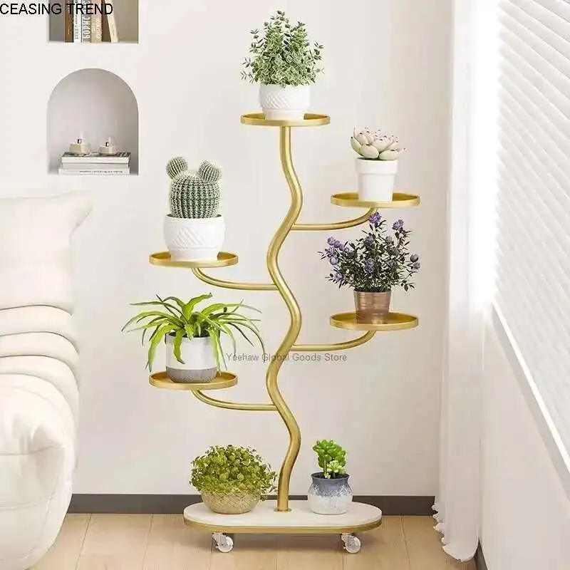 Кронштейн Рамка Полка для растений Железный дисплей Металлическая лестница Полка для цветов Напольная многоуровневая Полка для украшения растений Цветок