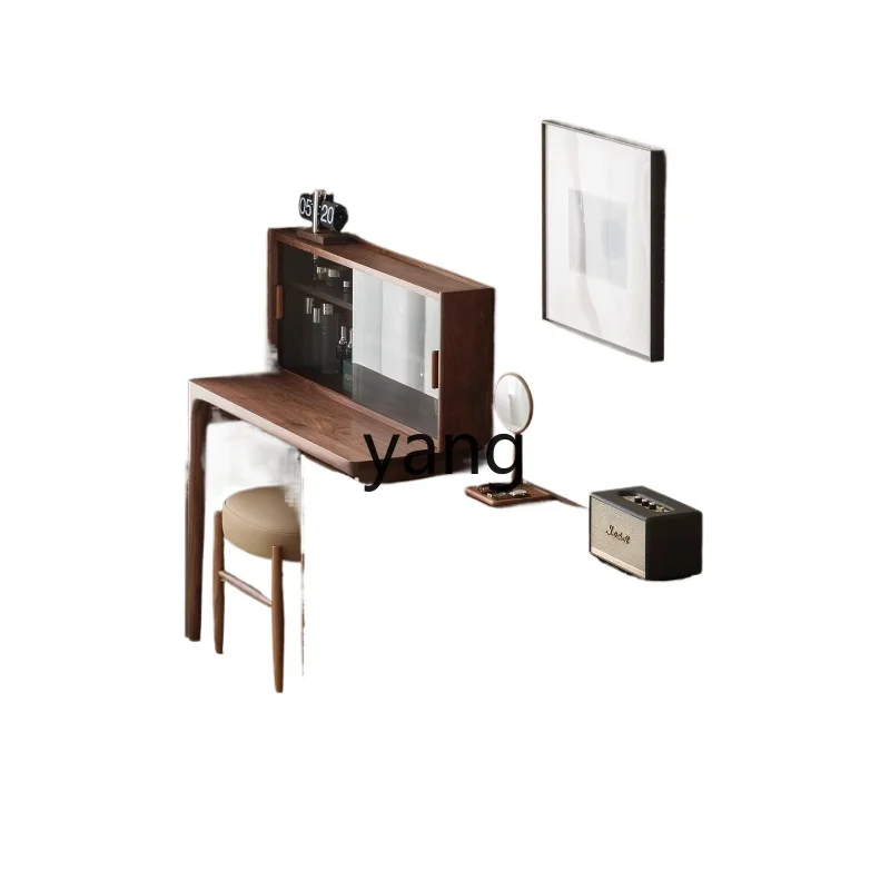 

TGF dresser chest integrated makeup table black walnut desk bedroom removable