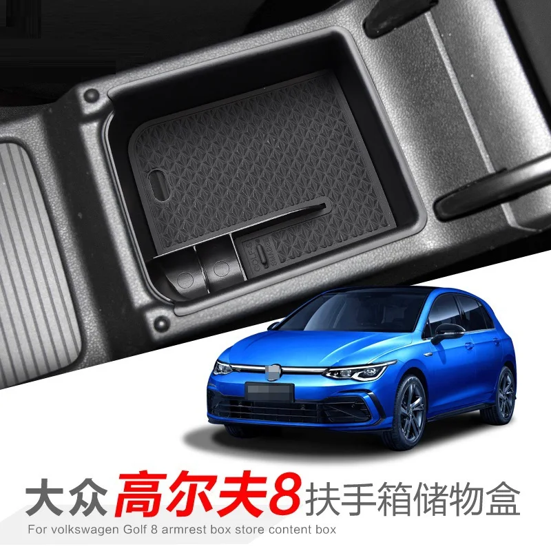Suitable for 21-24 Volkswagen Golf 8 central control armrest box storage box car storage car modification accessories