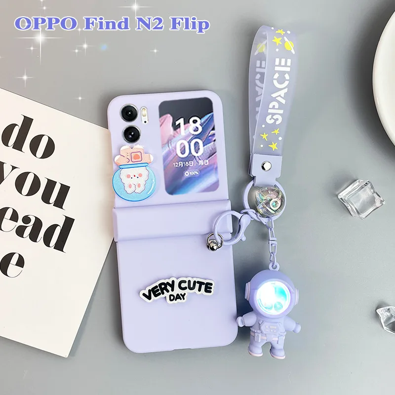For OPPO Find N2 Flip Foldable Phone Case New Astronauts Light Handheld Find N2 Flip Protective Back Cover Skin-feeling Shell