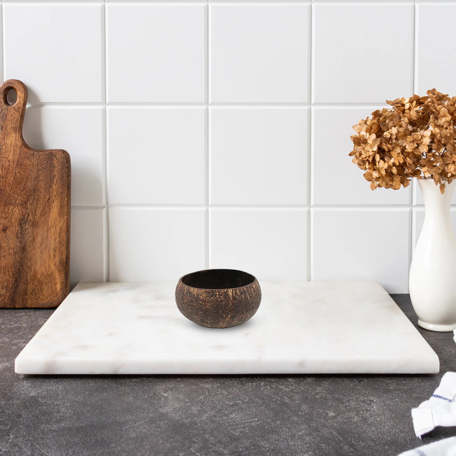 

1Set Coconut Shell Bowl Spoon Kitchen Salad Dessert Fruit Bowl Natural Eco Friendly Creative Tableware Lightweight Portable