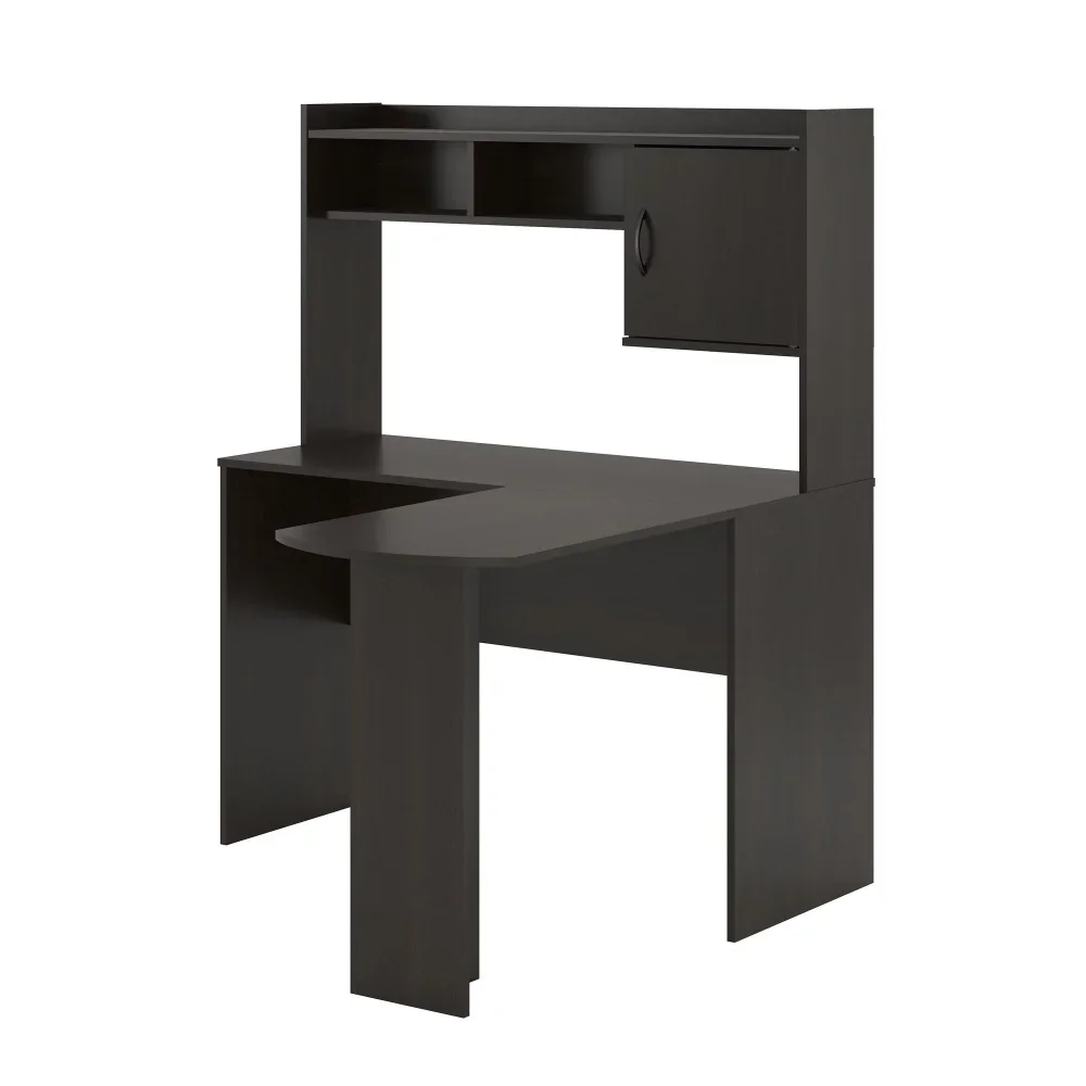 L-Shaped Desk with Hutch, Espresso gaming desk mesa gaming