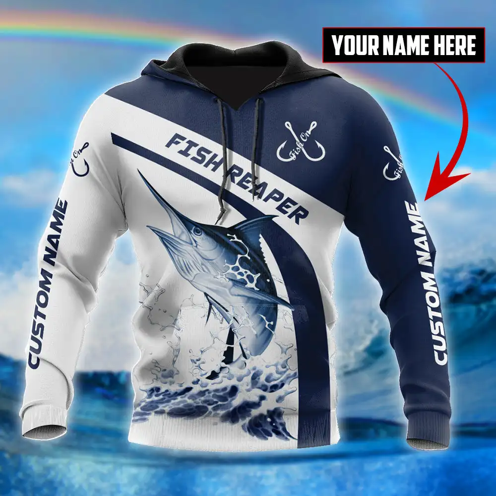 Custom name Marlin fishing 3D Printed Men Sets Hoodie&Pants Autumn Unisex Sportswear Casual Street Tracksuits Male Clothes TZ-08
