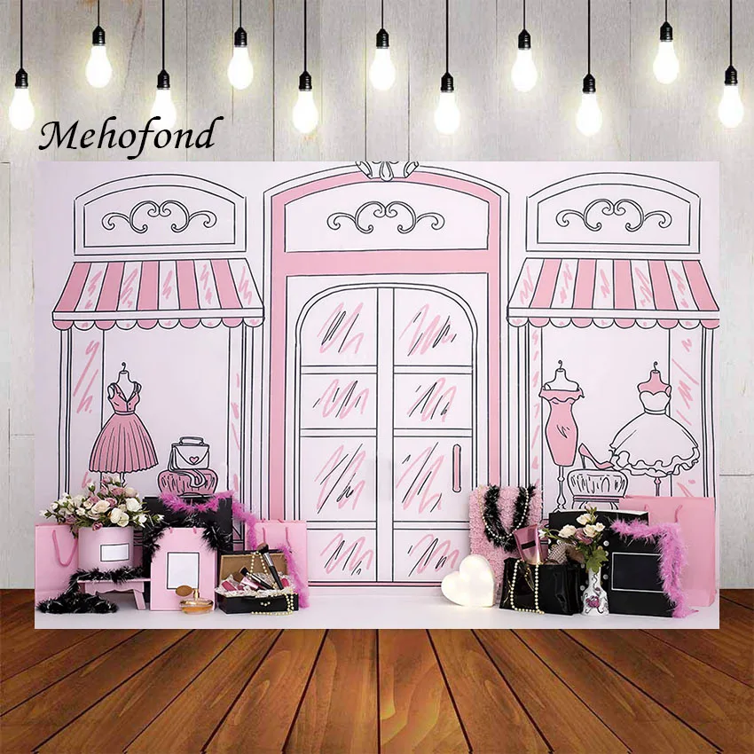 Mehofond Photography Background Jewelry Store Window Dress Perfume Shoes Sweet Girl Birthday Party Decor Photo Backdrop Studio