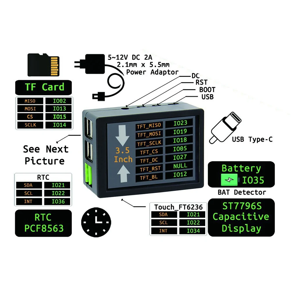 AP-ILI9481 GT911 ESP32 Wireless Module WIFI Bluetooth 3.5 Inch