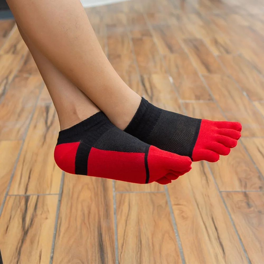 Colorful Mesh Comfortable Sports Pure Cotton Breathable No Show Ankle Socks Men's Socks Five Finger Socks Ankle Socks