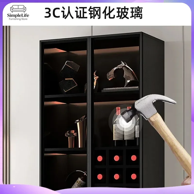 Luxury Glass Wine Cabinet Wall Mounted Living Room Sideboard Bar Cabinet Display Cabinet for Red White Wine Storage Home